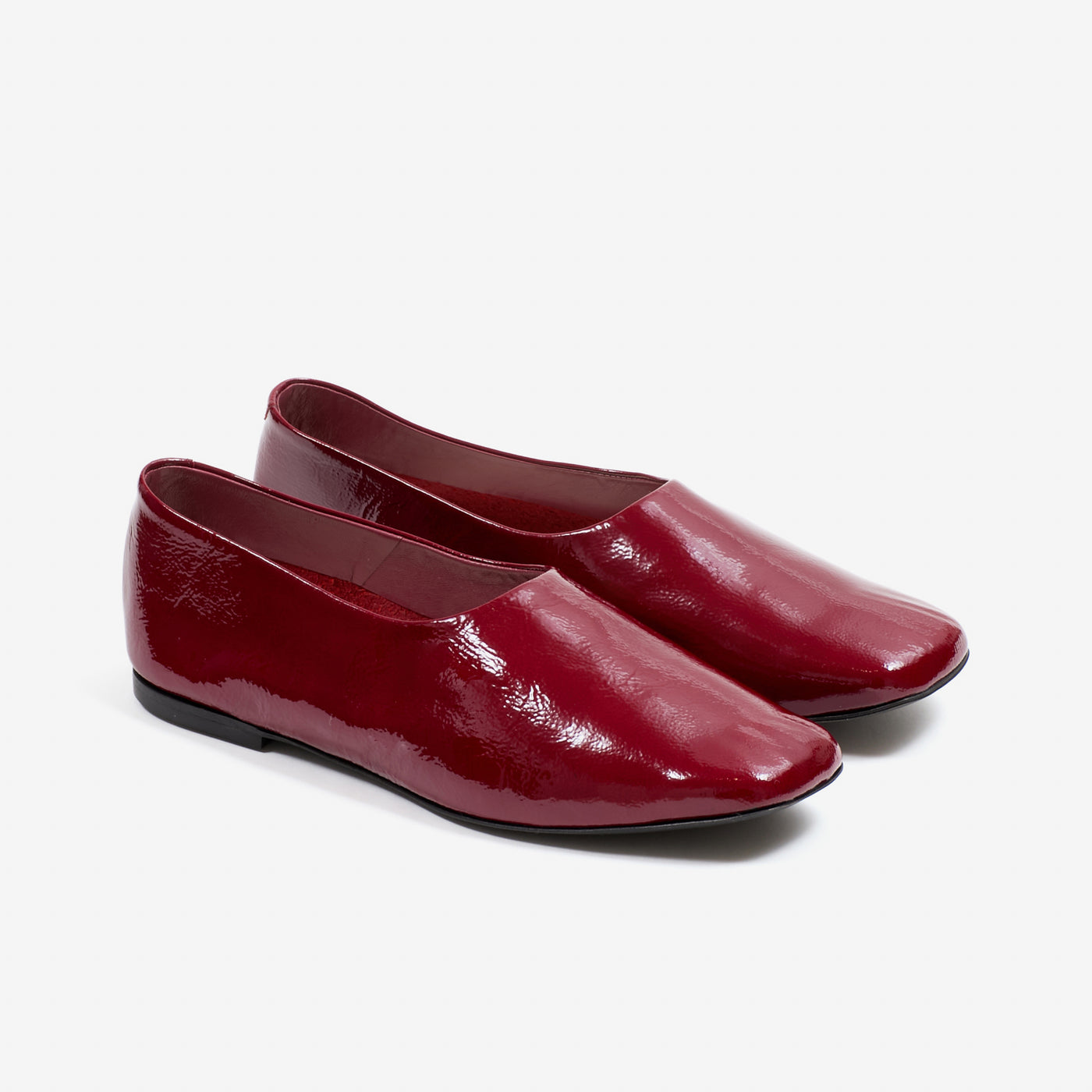 Ursula ballerina patent leather cherry red