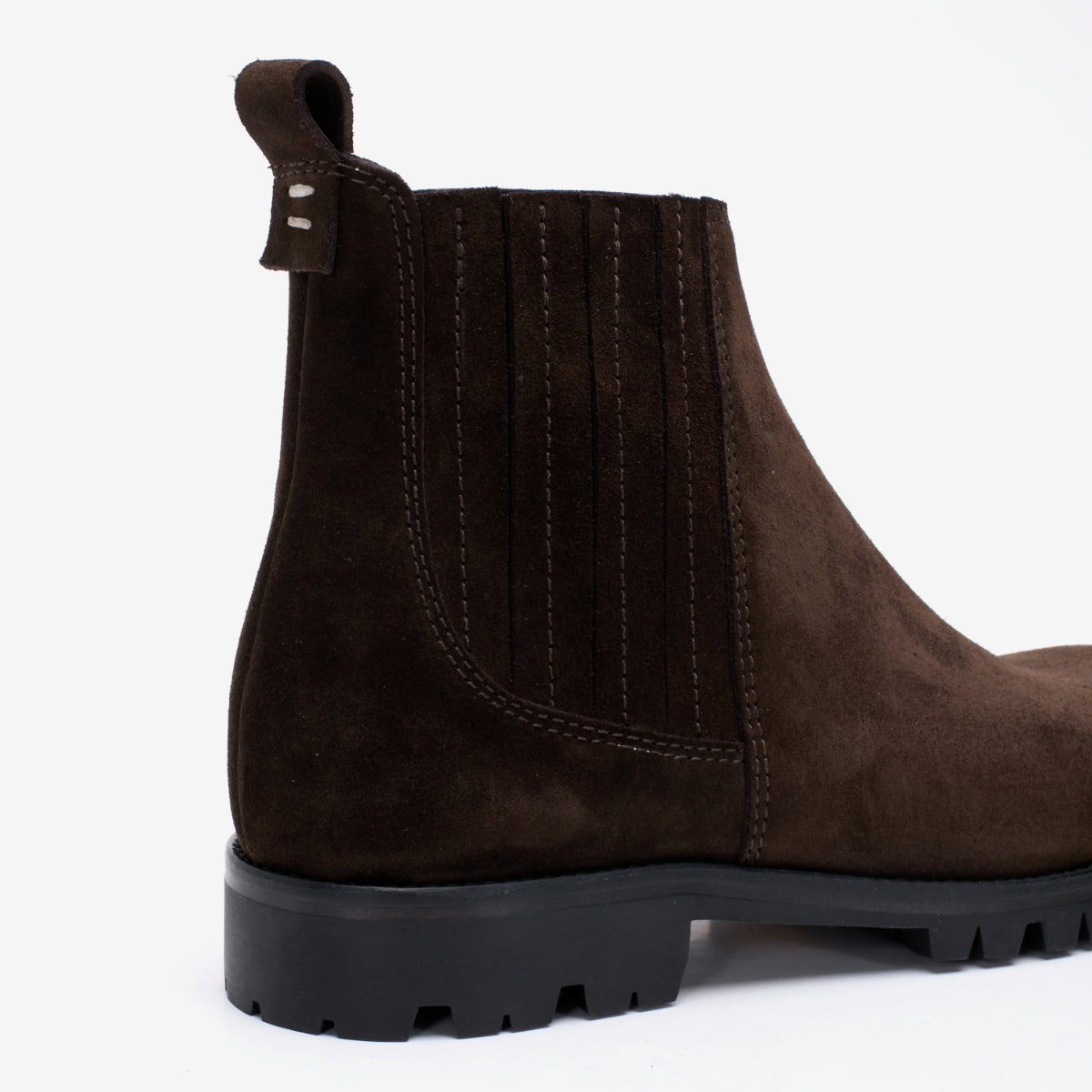 Men Chelsea Vibram Boot Suede Castano Marrow