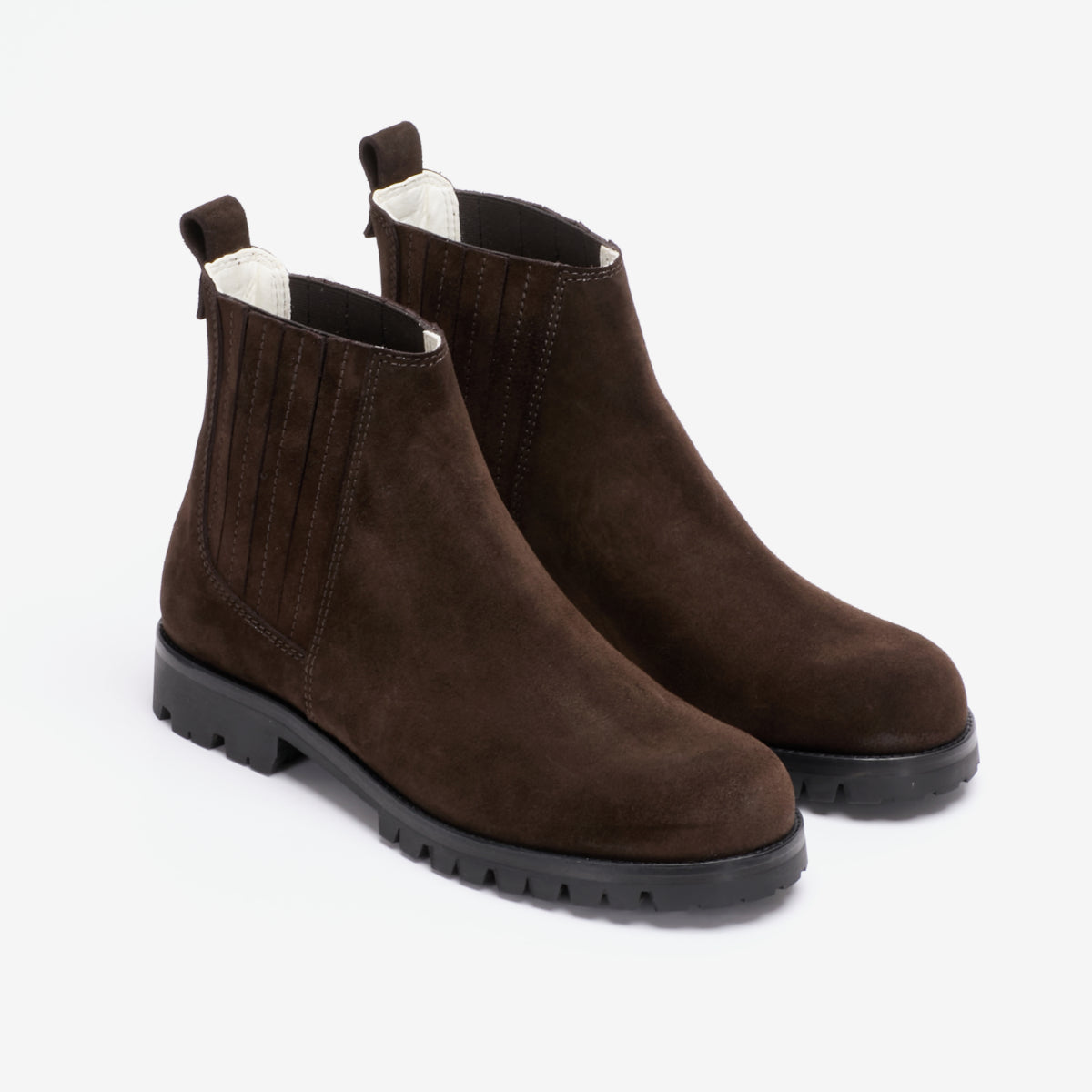 Men Chelsea Vibram Boot Suede Castano Marrow