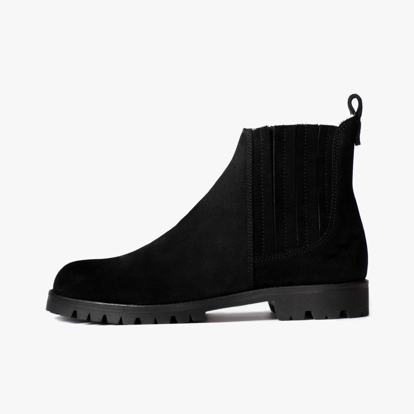 Men Chelsea Vibram Boot Suede Black